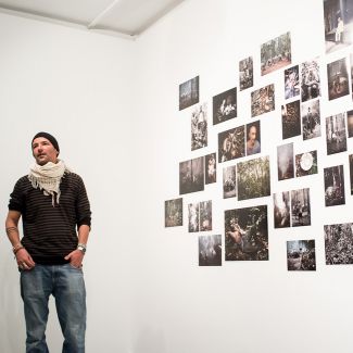 Photographer Matthias Ziegler speaks about his work at the artist talk at Münchner Stadtmuseum. (Photo: Robert Pupeter)
